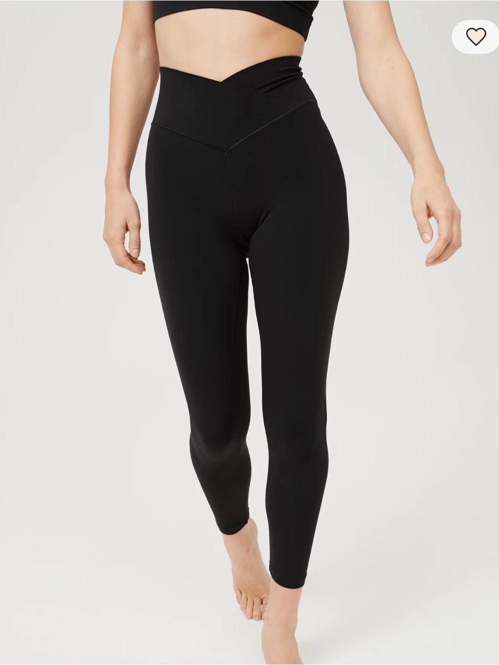 Aerie High-Waisted Crossover Leggings Black, size L, like new!